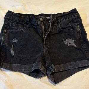 Old Navy Women's Distressed Black Jean Shorts